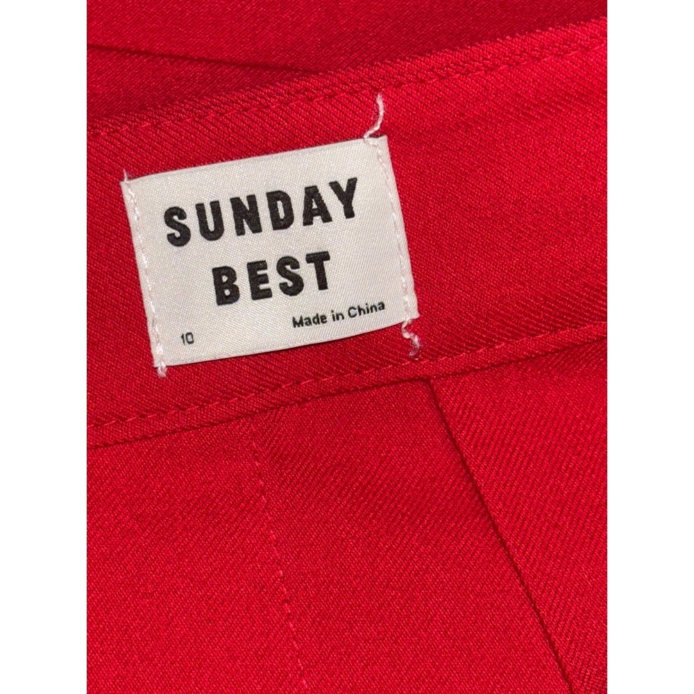 Aritzia Sunday Best Red Pleated Skirt Size 10 Preppy Tennis Pickleball Athletic - Picture 3 of 9